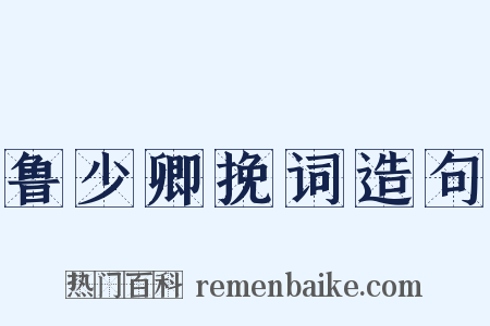 鲁少卿挽词造句是什么意思的图片